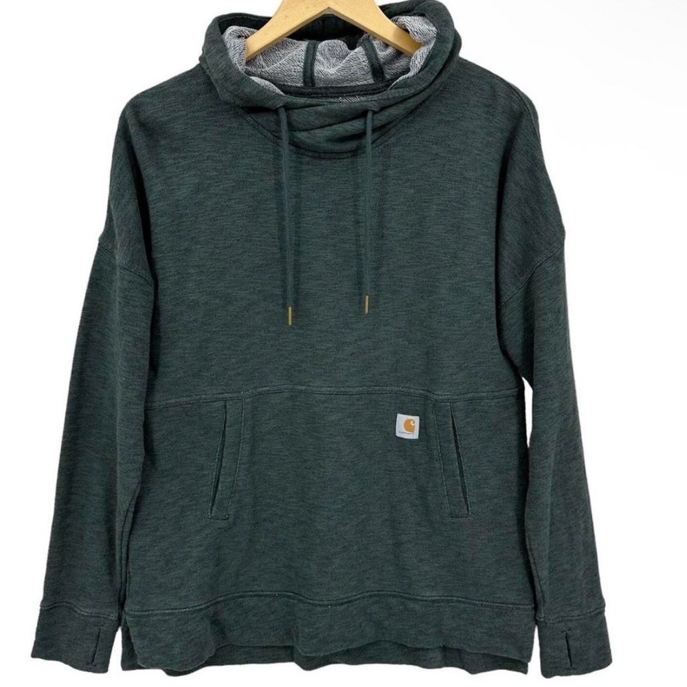 Carhartt Women's Midweight Newberry Green Heathered Green Hoodie. Small. - Picture 3 of 8